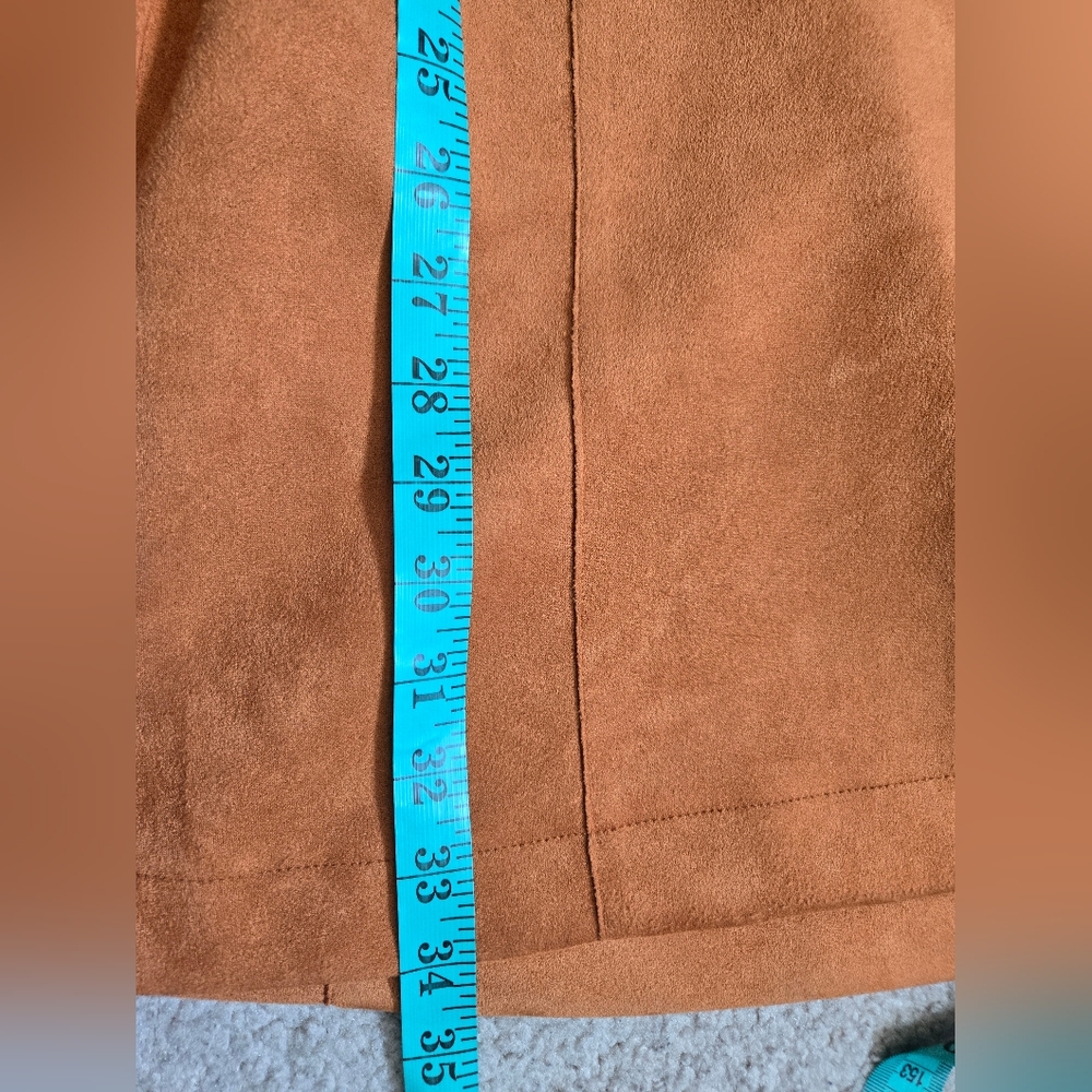 Bagatelle Burnt Orange Soft Faux Suede Ooen Front Jacket. Size M - Picture 14 of 14